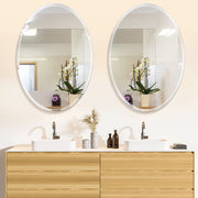Inch Oval Mirror for Bathroom Beveled Edge Frameless Oval Wall Mirror for Over Sink,