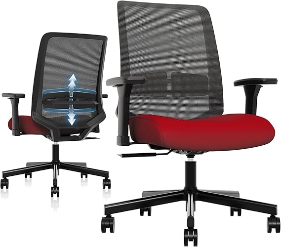 Ergonomic Office Chair with Wheels, Comfy Desk Chair, Study Task Chair