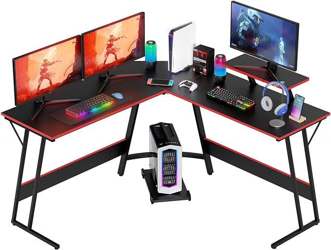 L Shaped 51 Inch Gaming Desk,Corner Computer Desk,PC Gaming Desk,Writing