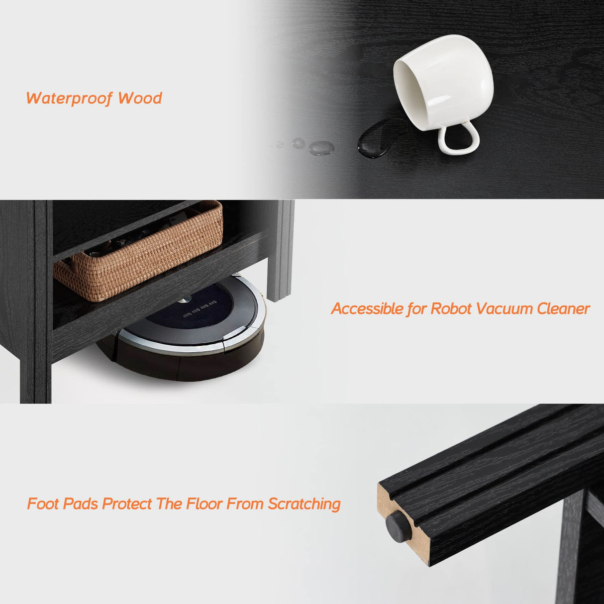 LED TV Stand for 85 Inch TVs - Black Entertainment Center with Storage