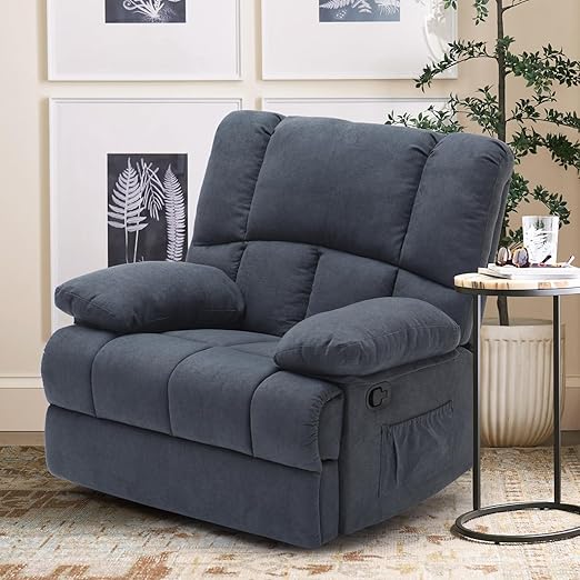 CloudEase Duo Recliner Sofa – 2 Seater Manual Pull Tab Reclining Couch with Soft Fabric for RV