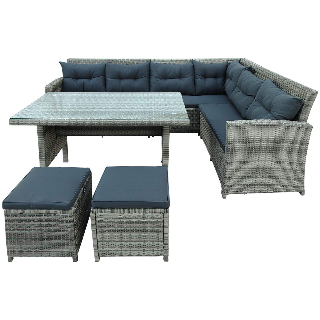 Patio Conversation Sets 6-Piece Patio Furniture Set Outdoor Sectional Sofa