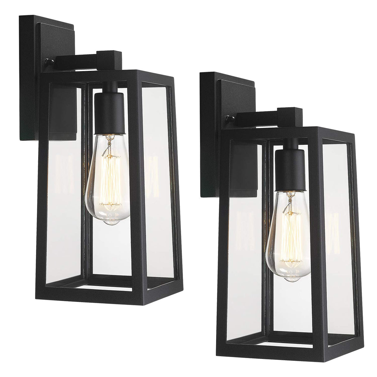 2 Pack Outdoor Wall Light Fixtures, Outside Wall Lights for House, Black Finish