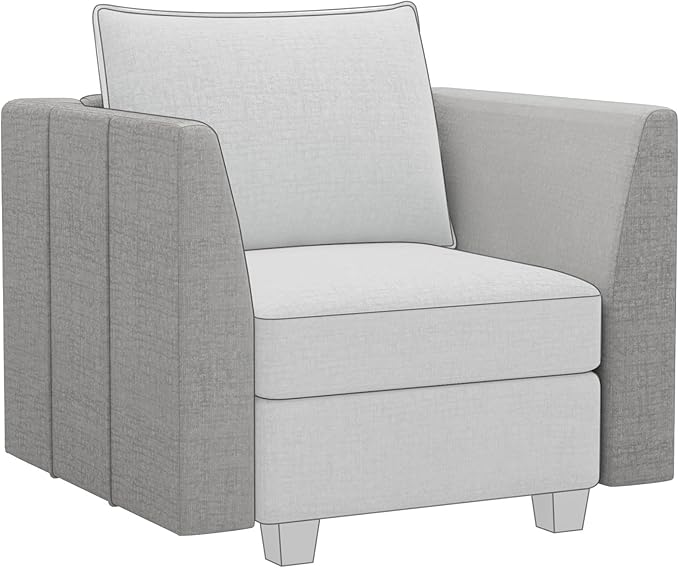 Modular Sectional Sofa Armrest Module for Chenille Modular Couch