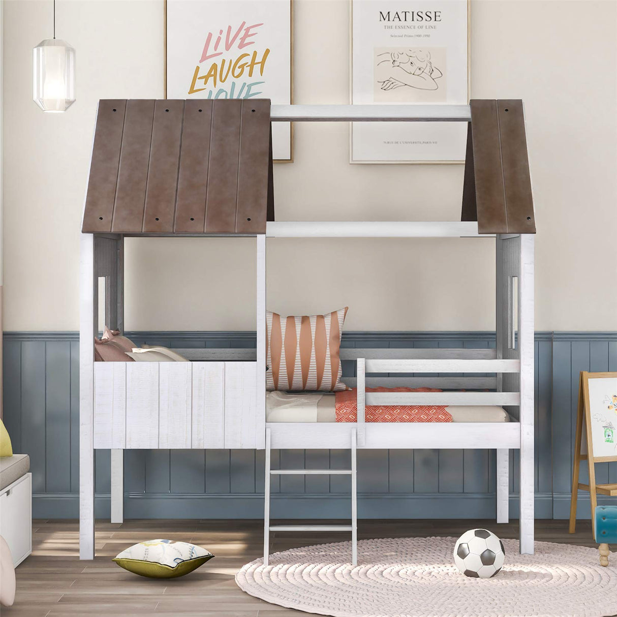 House Bed for Kids, Toddler House Bed, Twin Size Low Loft Bed