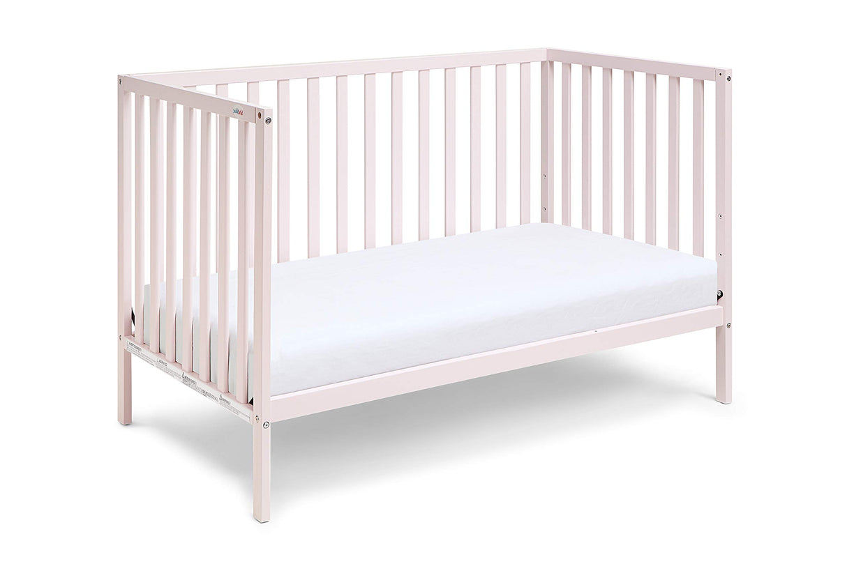 3 in 1 Convertible Crib, Pastel Pink