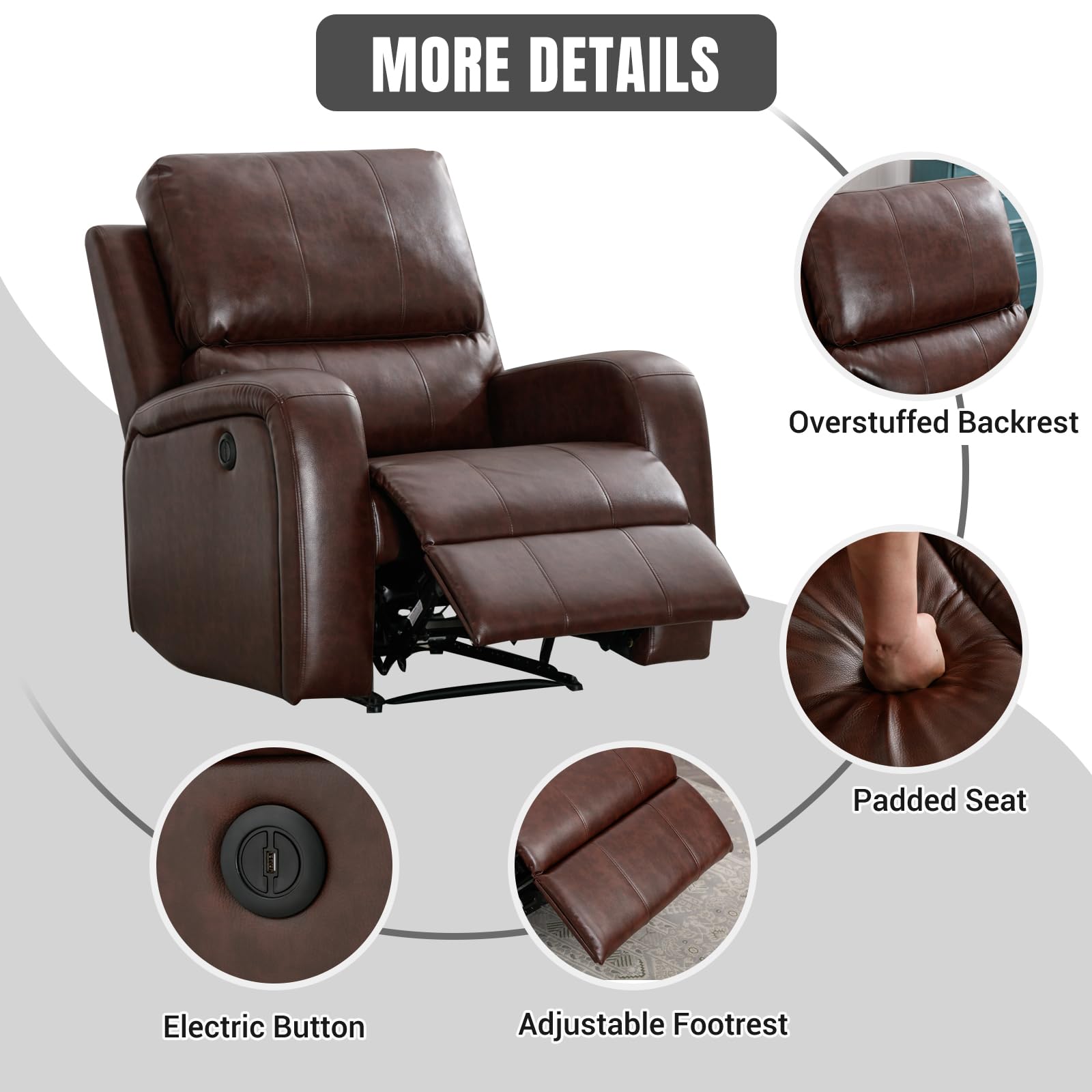 StoneCraft Phoenix Power Recliner Chair – Ergonomic Backrest, Footrest & High-Density Cushioning