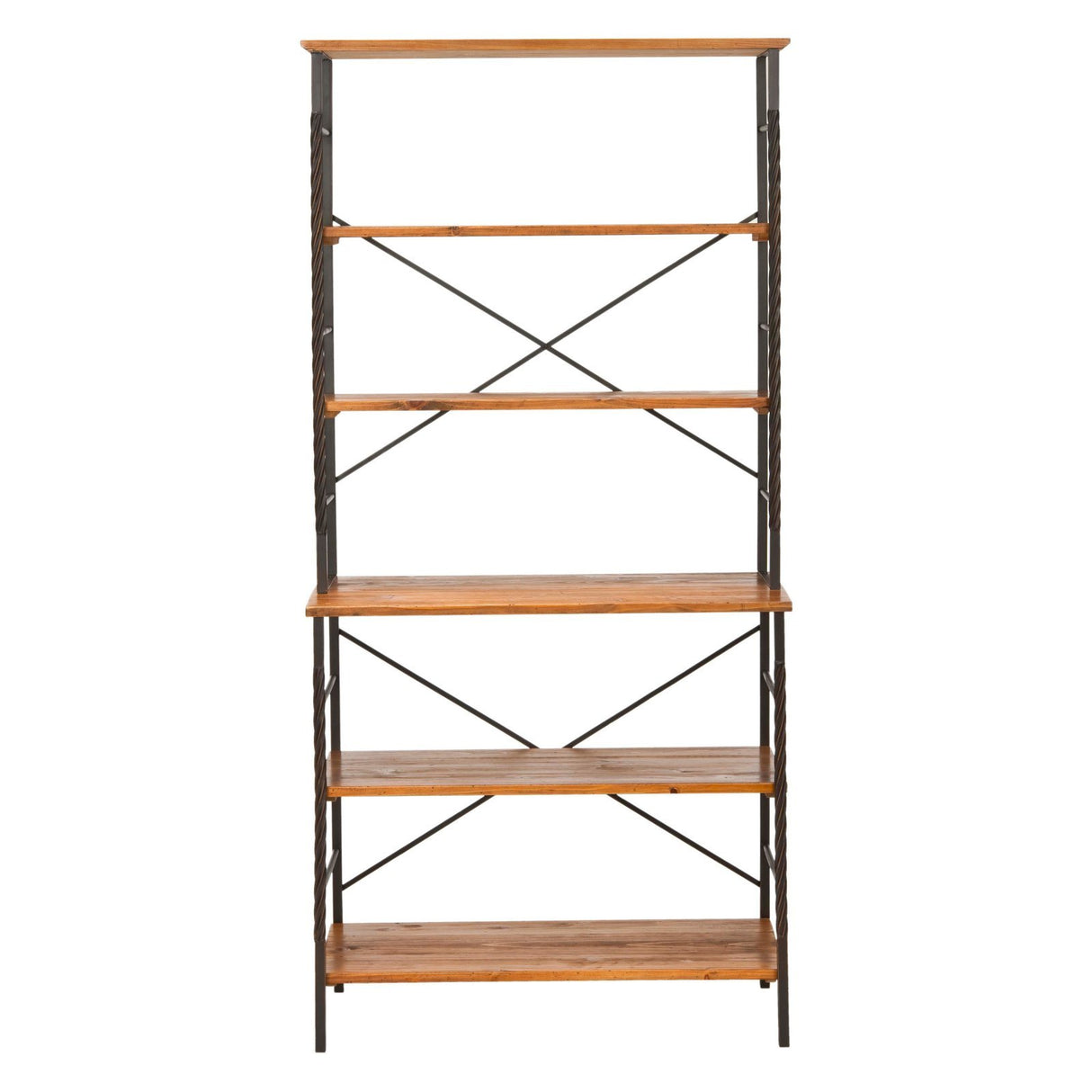 merican Homes Collection Devon Walnut and Antiqued Pewter Etagere