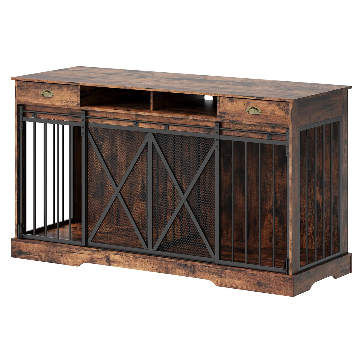 63" Extra Large Double Dog Crate with Removable Divider