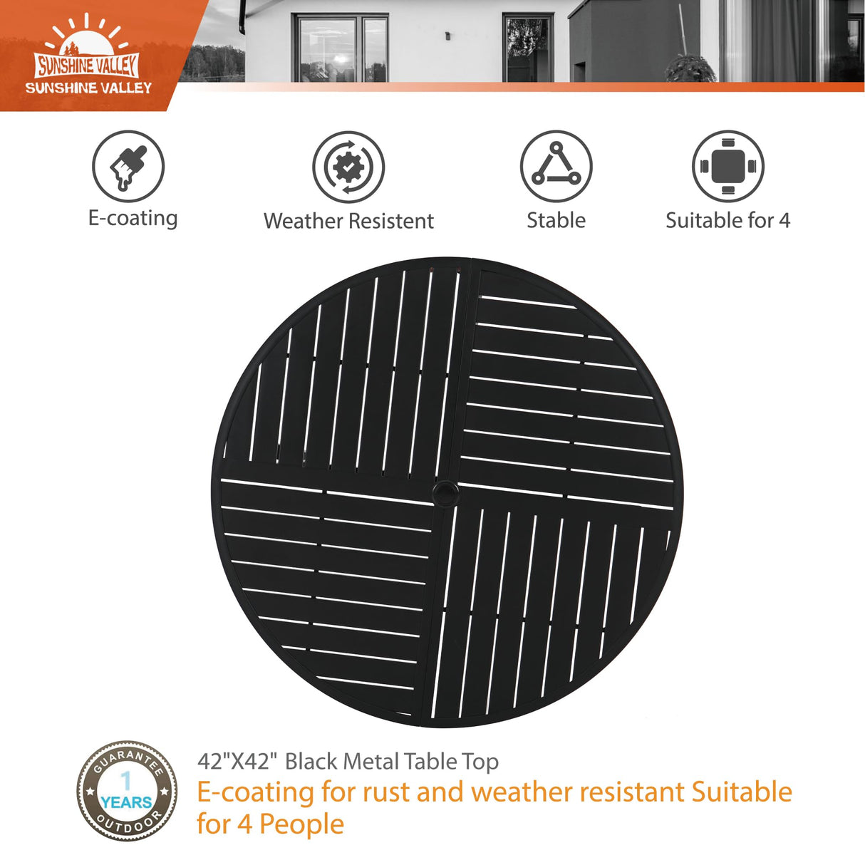 5 Pieces Patio Dining Set for 4, Wicker Outdoor Dining Set with Round Patio Table