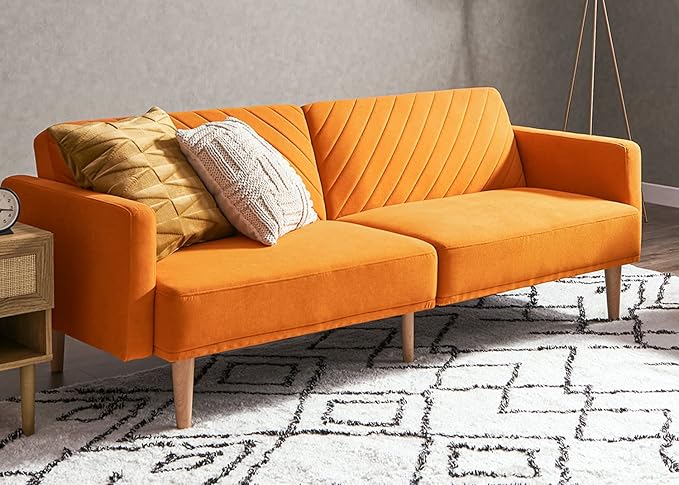 Futon Sofa Bed, Couch, Small Sofa, Sleeper Sofa, Loveseat, Mid Century Modern Futon