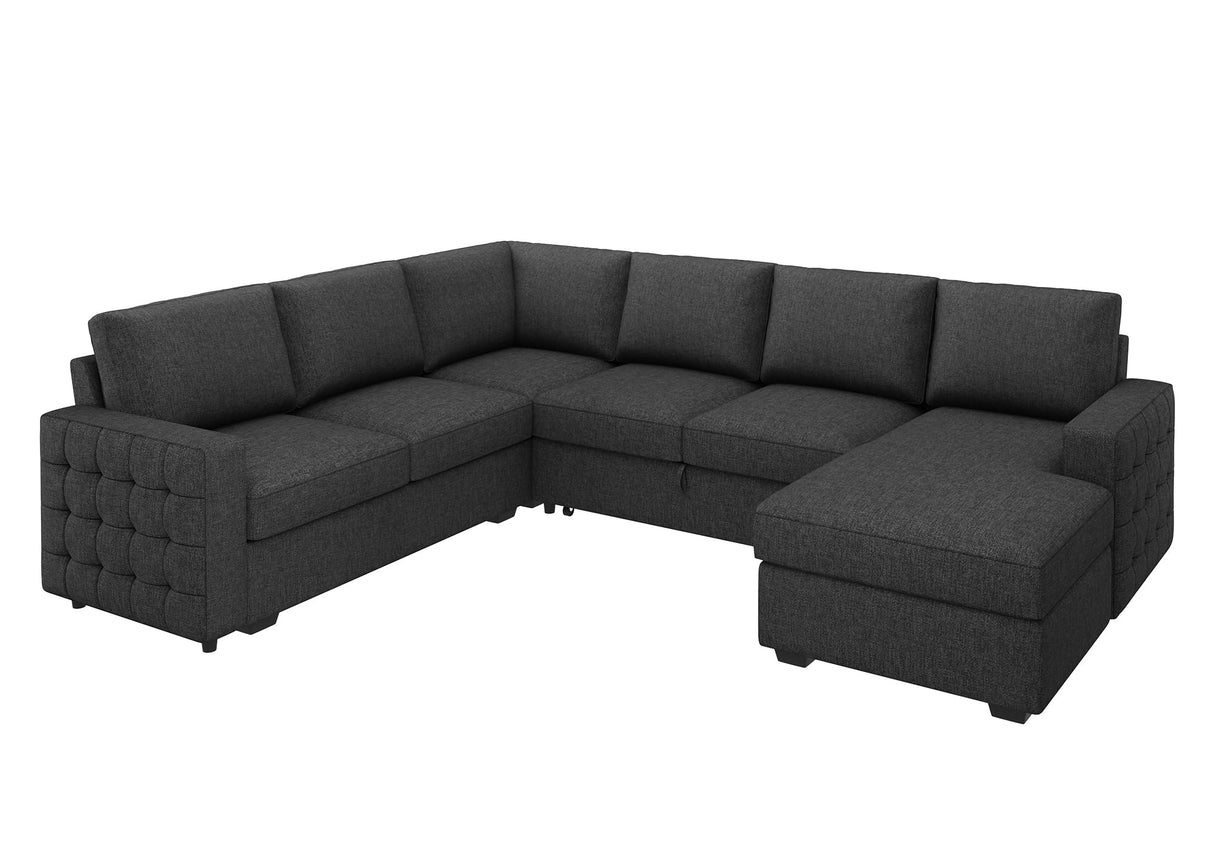 Sectional Sleeper Sofa with Pull Out Bed, Reversible Sectional