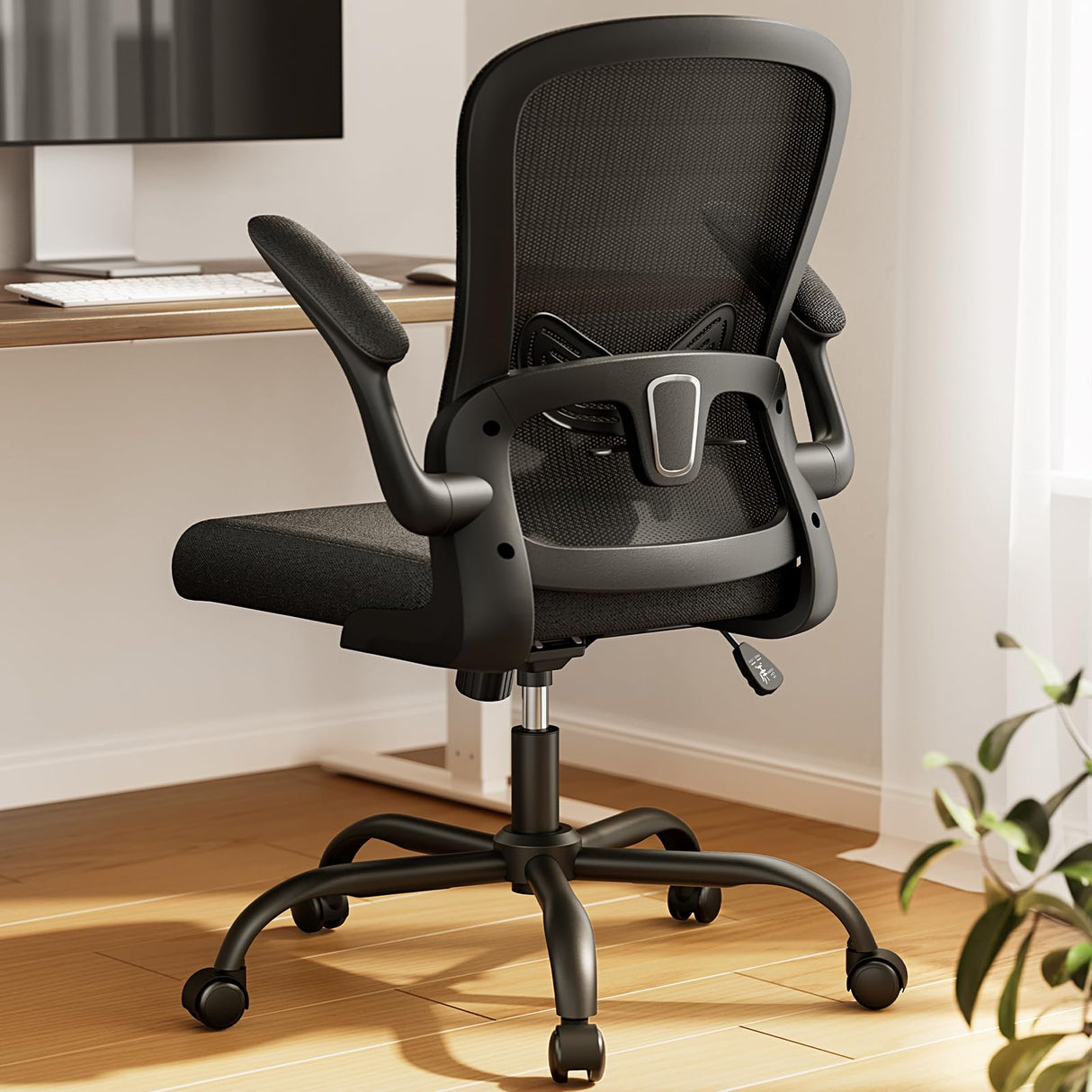 rogonomic Office Chair, Computer Desk Chair Comfy with Adjustable Lambar Support, Height and Flip-up Armrests Swivel Home Office Task Chair