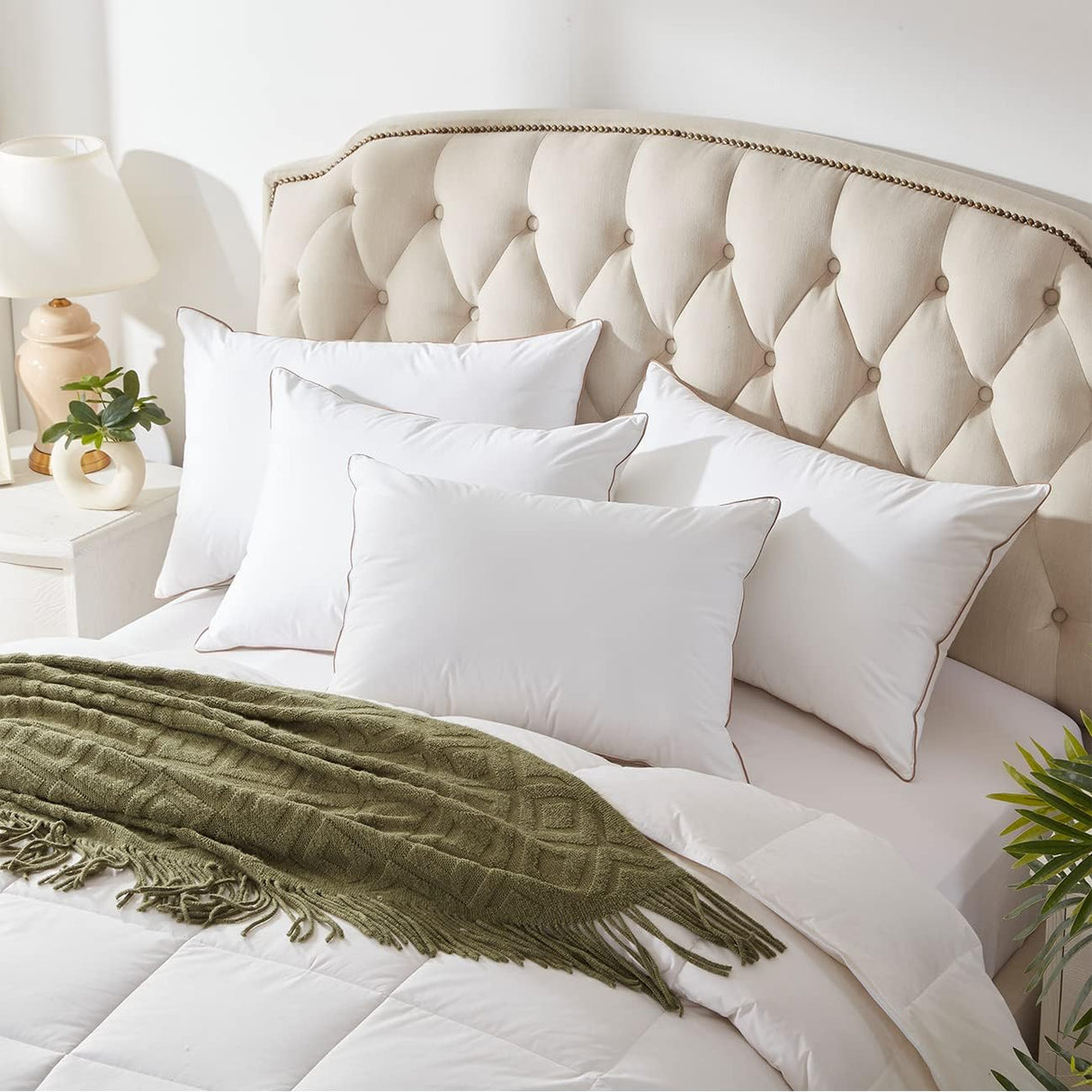 Goose Feathers Down Pillows Standard Size Set of 2