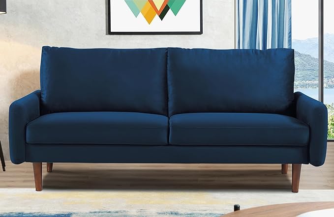 Kent Modern Velvet Sofa, Comfortable 3 Seater Couch for Living Rooms and Small Spaces