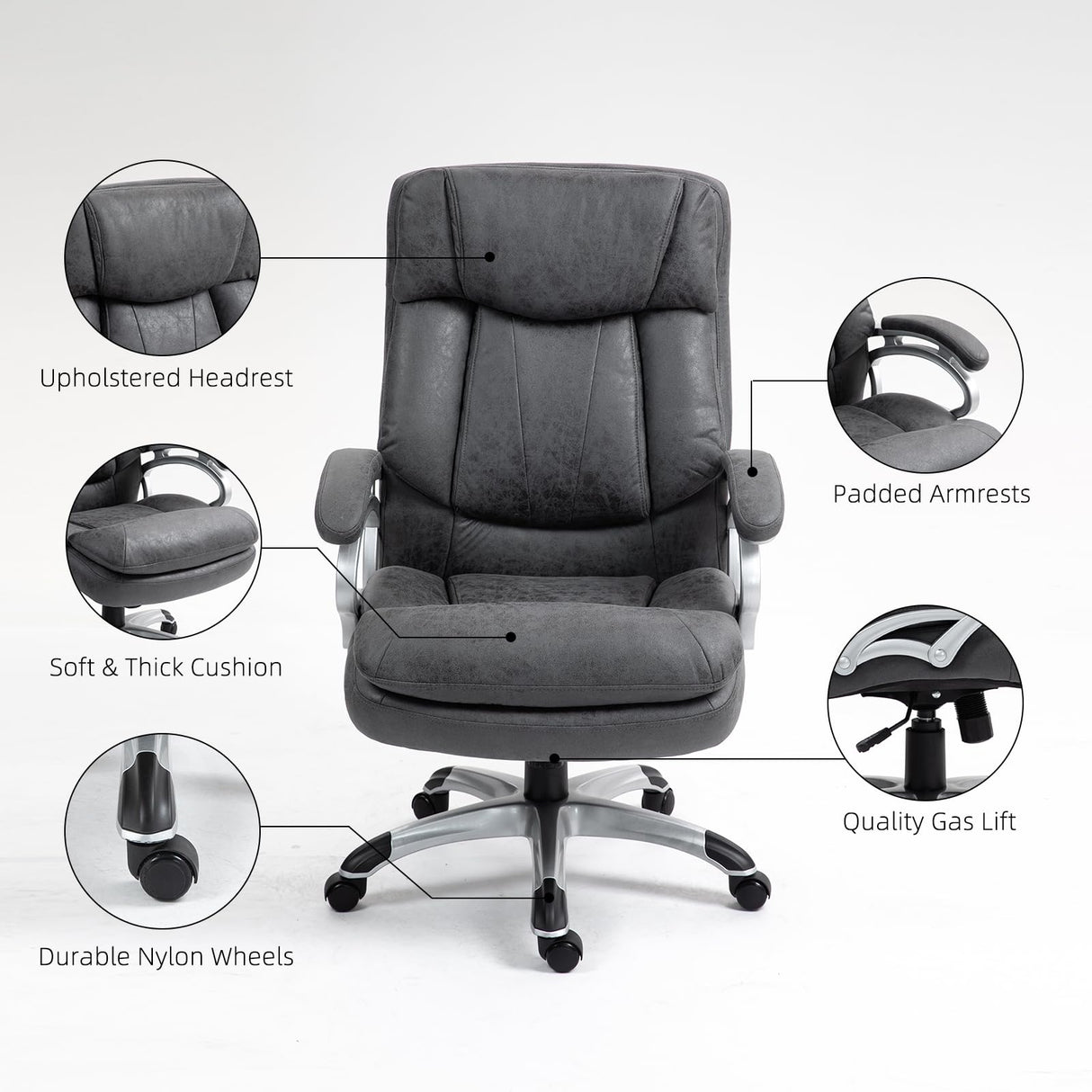 Big and Tall Office Chair 400lbs, Executive Chair Heavy Duty Office Chair