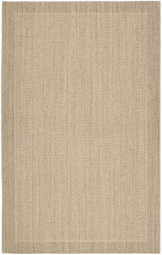 Palm Beach Collection Area Rug - 8' x 11', Silver, Sisal & Jute Design, Ideal for High Traffic