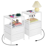 2 Fabric Drawers Small Night Stand