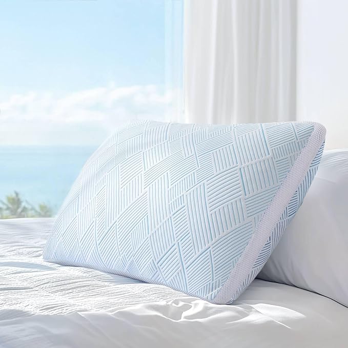 Shredded Memory Foam Cooling Soft Bamboo Viscose Pillows Queen Size Set of 2