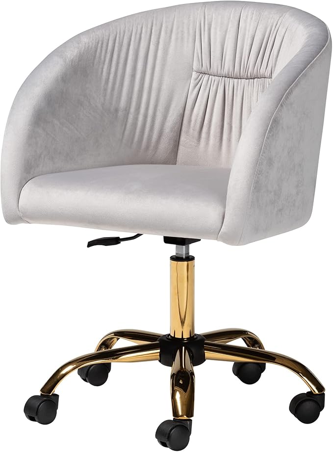 Office Chair, One Size, Blush Pink/Gold
