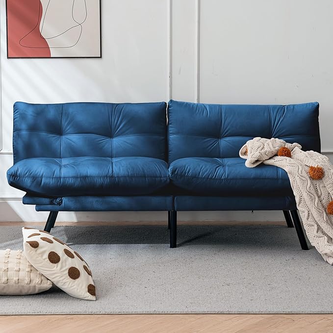 Convertible Futon Sofa Bed,71" Comfy Loveseat Sleeper Sofa