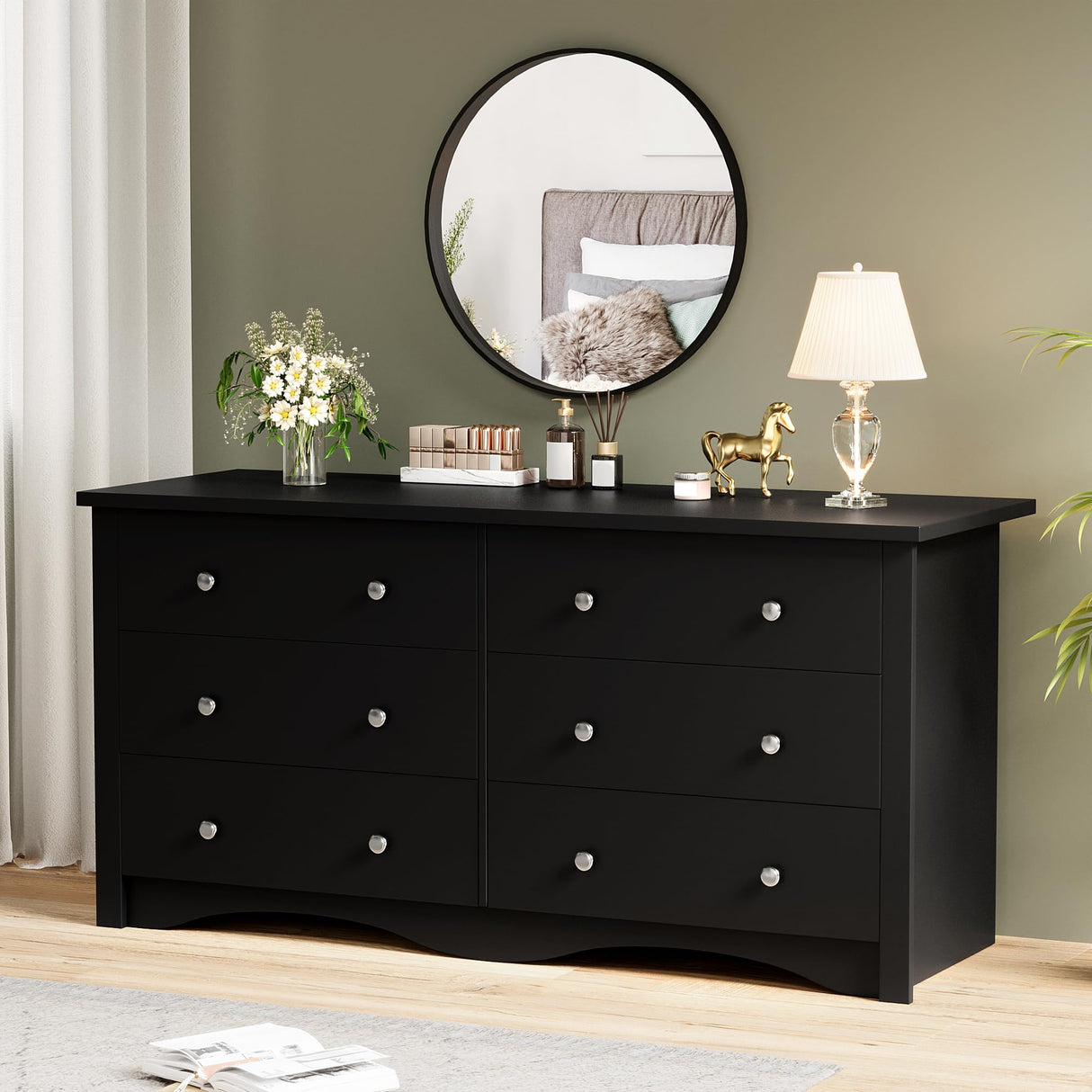 Dresser for Bedroom, 6 Drawer Dressers, Wide Storage Organizer Chest