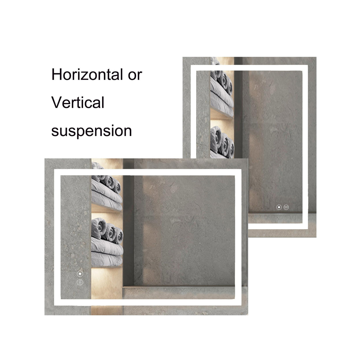 LED Vanity Mirror with Lights 24x18 Inch - Dimmable Wall Mounted Bathroom Mirror