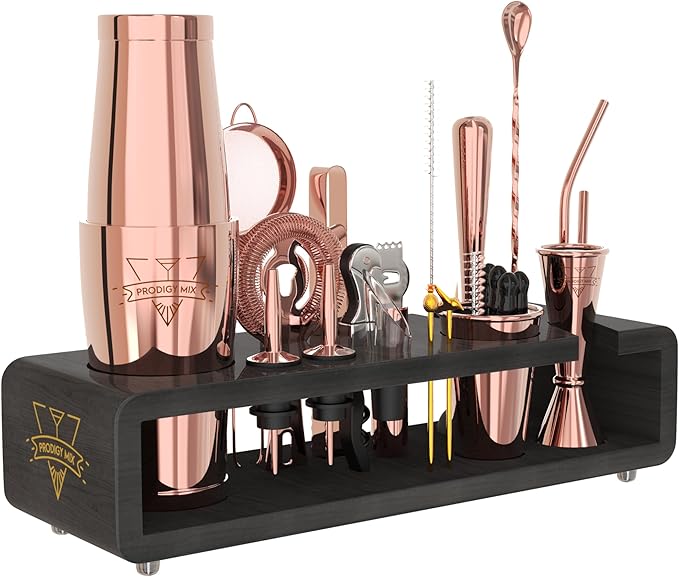 Elite Mixology Bartender Kit 20-Piece Boston Cocktail Shaker Set for Mixing