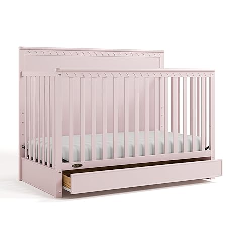 5-in-1 Convertible Crib with Storage Drawer (Hazelnut) – GREENGUARD Gold Certified Baby