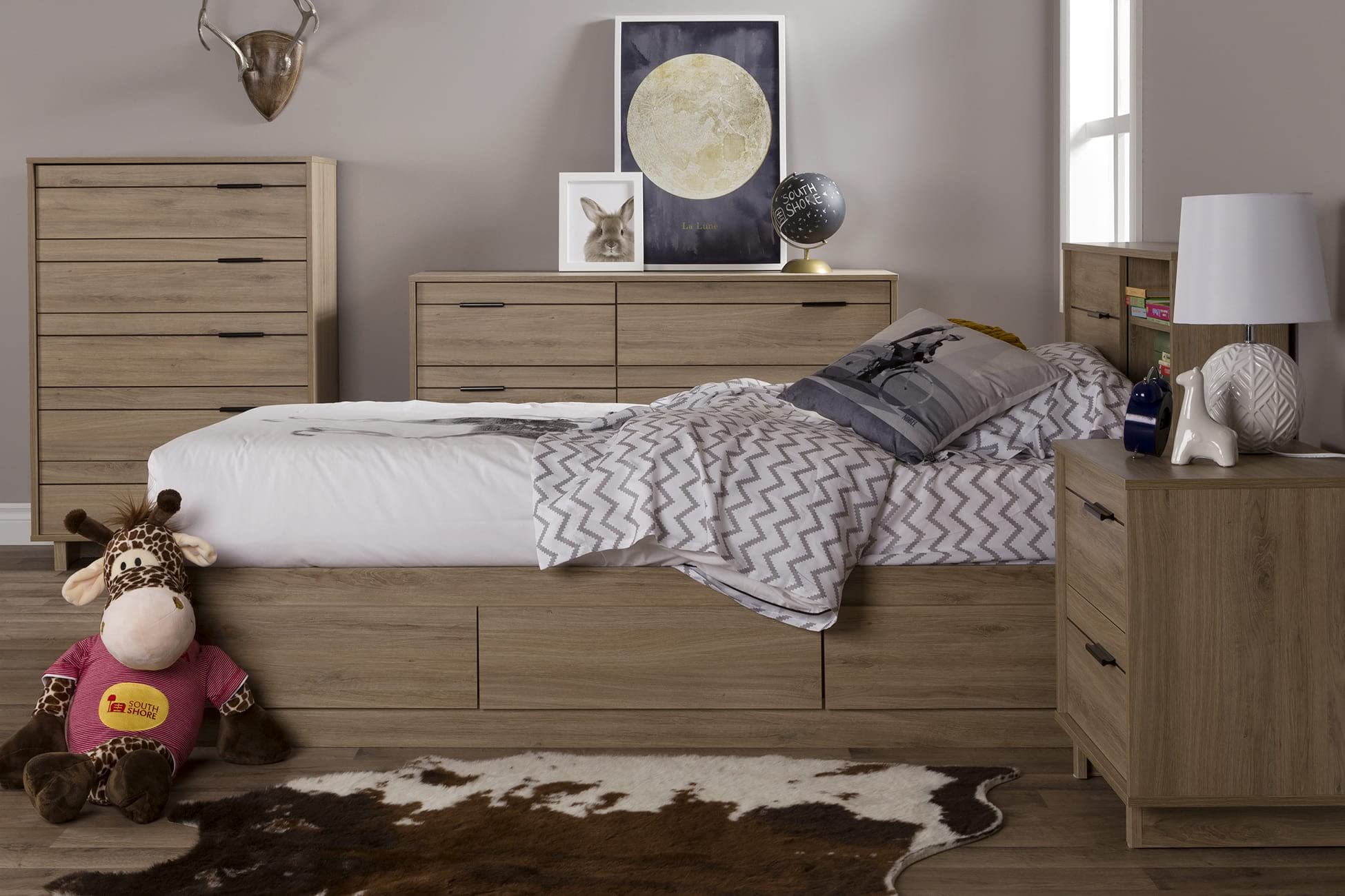 Fynn 2-Drawer Nightstand, 0, 16.5"D x 21.06"W x 23.06"H, Rustic Oak