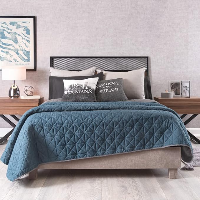 Queen Comforter, Novo Mustard Queen Size Bedding, Reversible Cozy Blankets in Golden