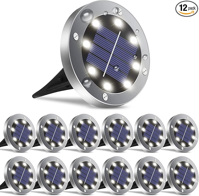 Solar Lights Outdoor,12 Pack Solar Lights Outdoor Waterproof