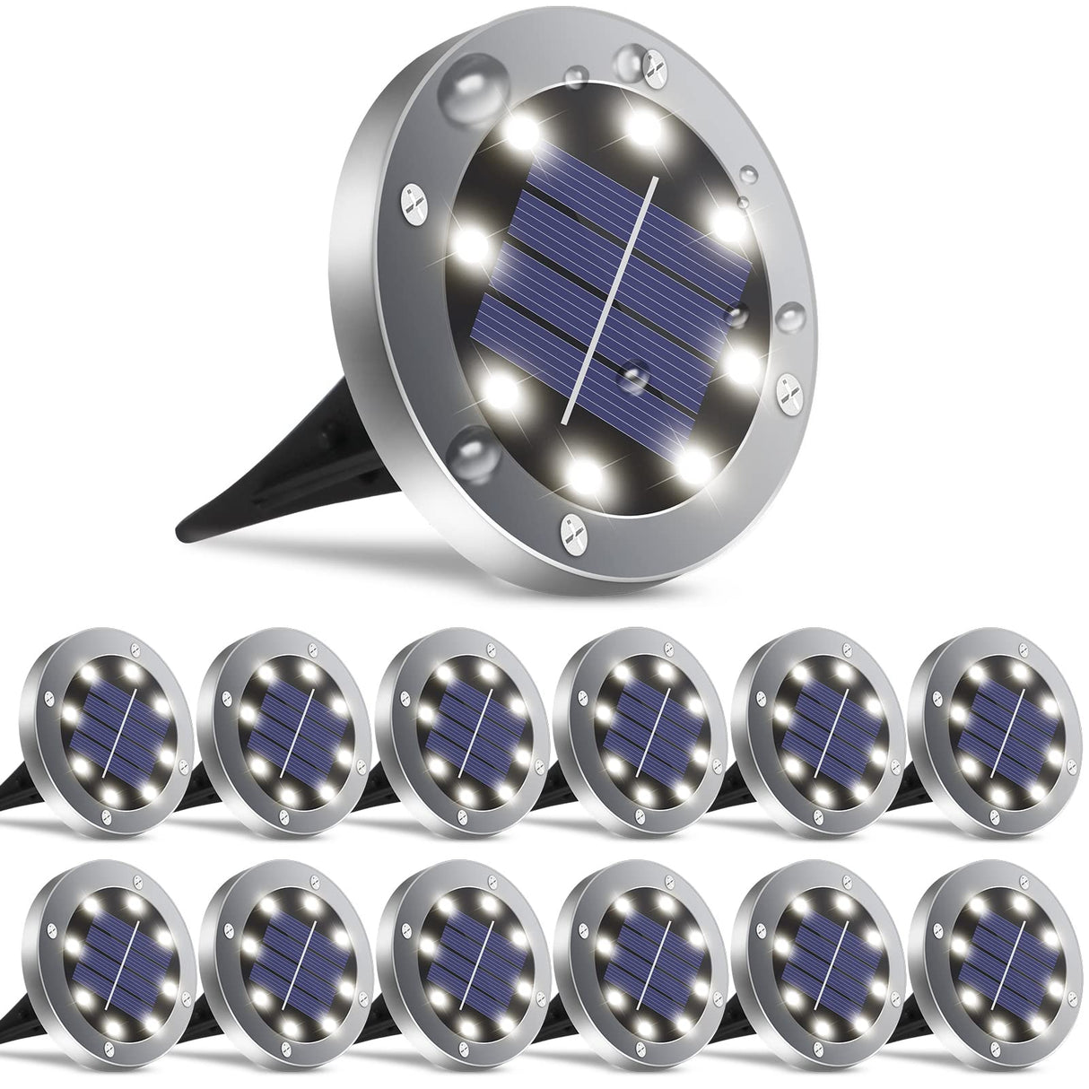 Solar Lights Outdoor,12 Pack Solar Lights Outdoor Waterproof