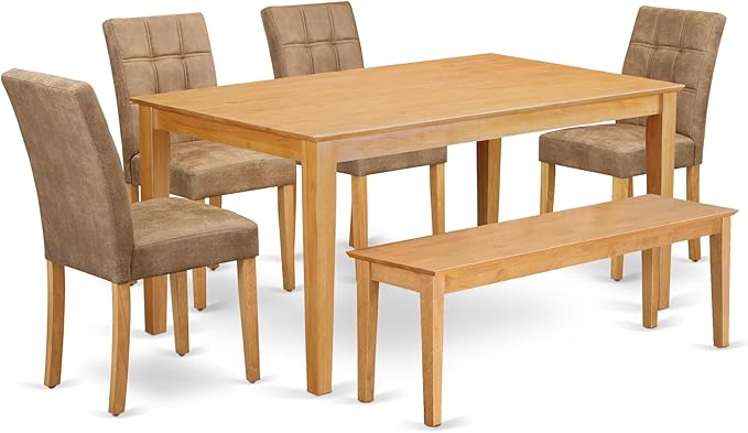 CAAS7-MAH-26 7 Piece Kitchen Dining Table Set Includes A Dinner Table and 6 Burgundy