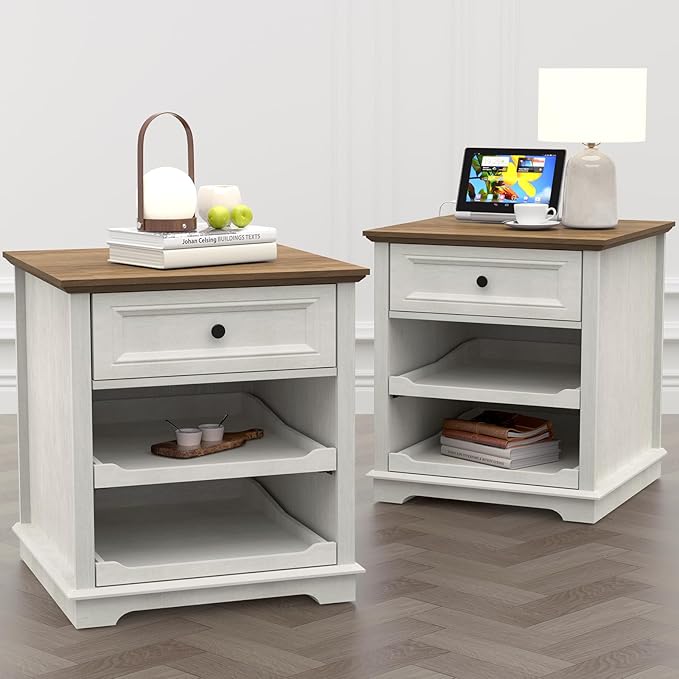 24" Large End Table with Charging Station