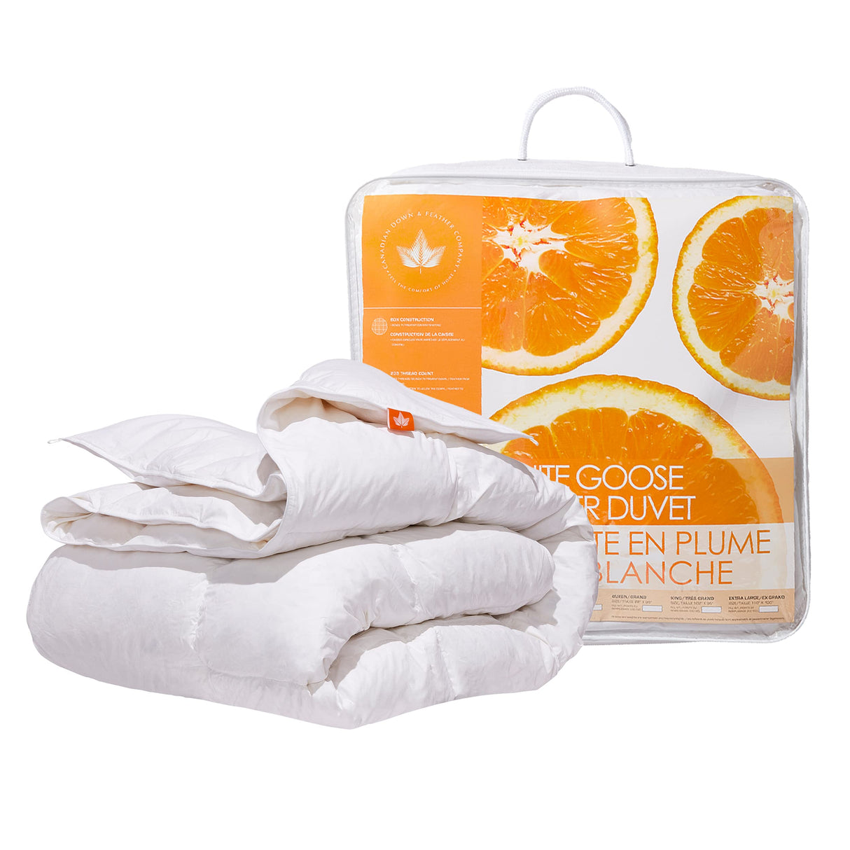 All Season White Goose Feather Duvet Comforter Twin Size - 233 TC Shell 100% Cotton