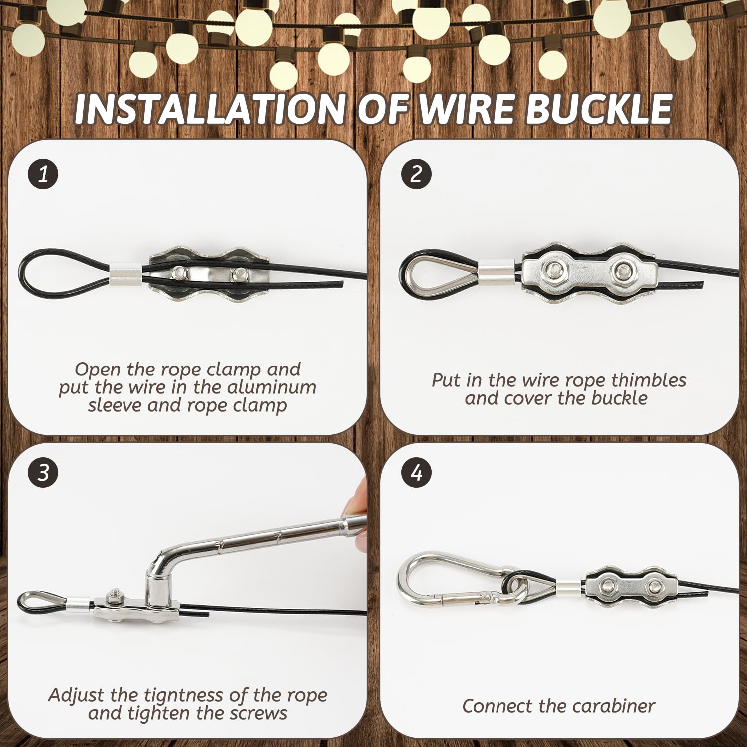 400 Ft String Light Hanging Kit Outdoor, Nylon Coated Stainless Steel 304 Wire Rope