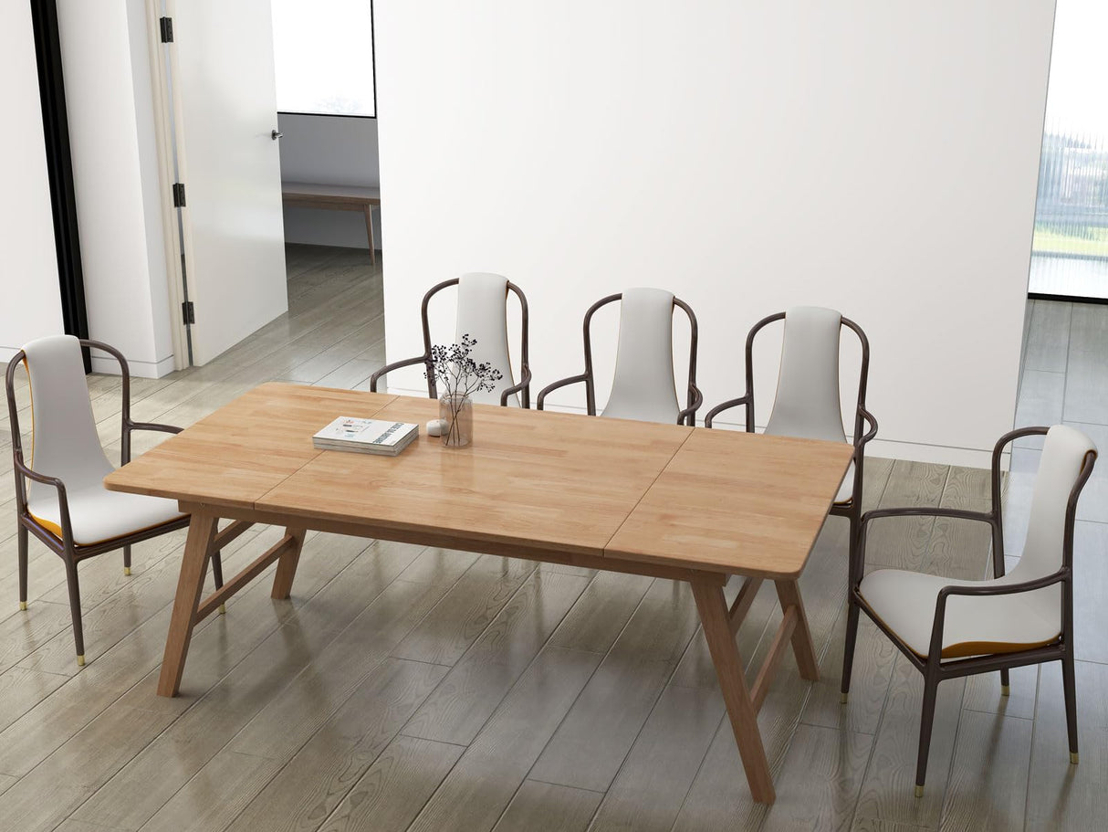 Solid Wood Folding Dining Table - 83x39 Inch Outdoor Patio Table for 8-10 People