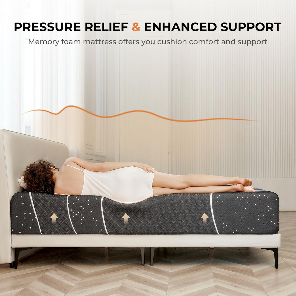 Queen Size Mattress, 12 Inch Memory Foam Mattress for Pressure Relief & Motion Isolation