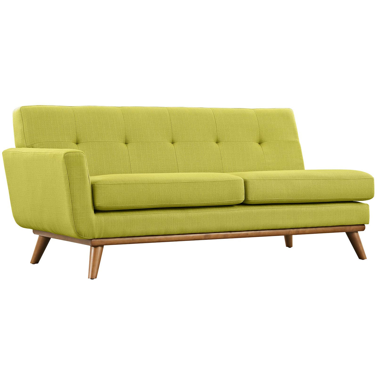Engage Mid-Century Modern Upholstered Fabric Left-Arm Loveseat