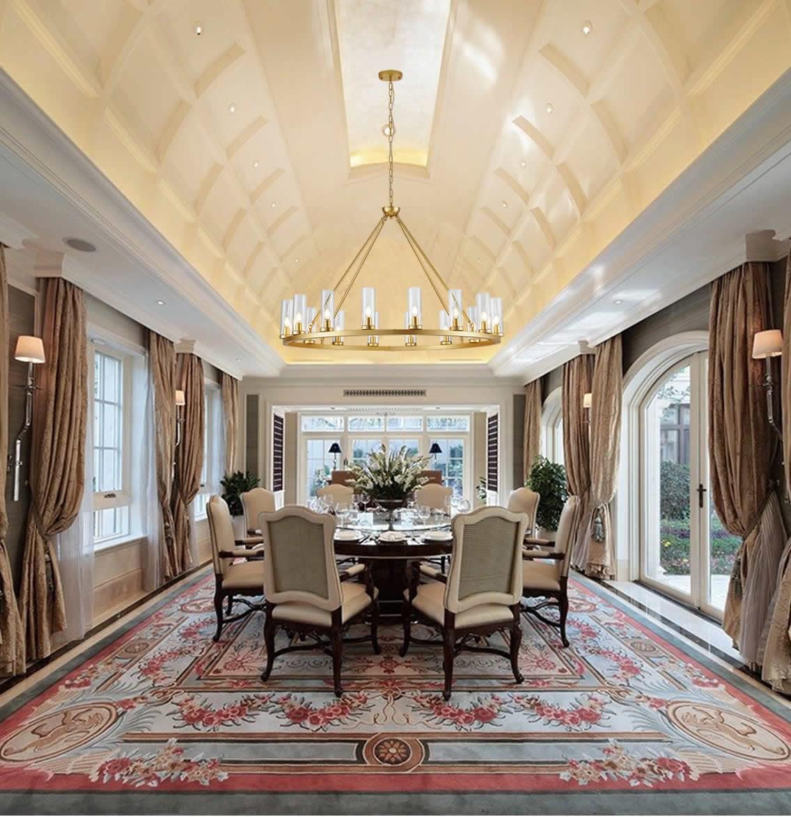 Farmhouse Wagon Wheel Chandelier,D42 16 Light Gold Industrial Rustic Chandelier Lighting