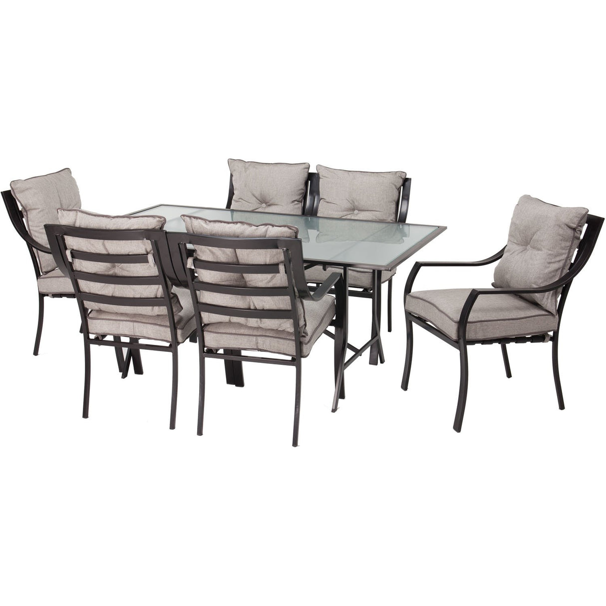 Lavallette 7-Piece Patio Dining Set, Steel Outdoor Dining Set for 6
