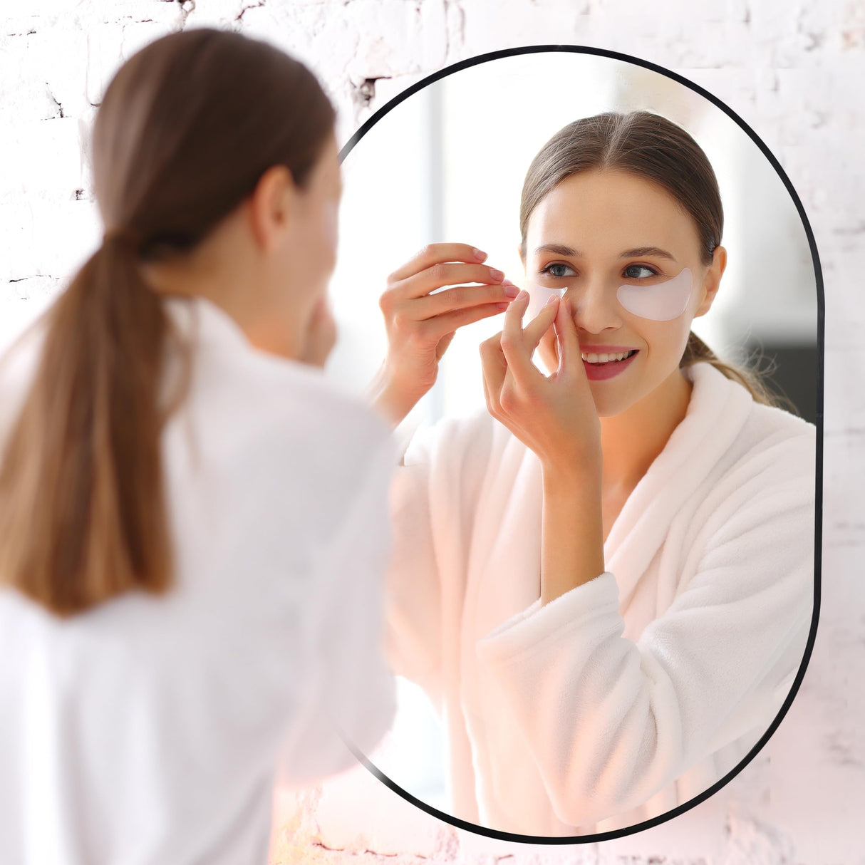 Wall Mounted Mirror, Oval Bathroom Mirror, Black Vanity Wall Mirror