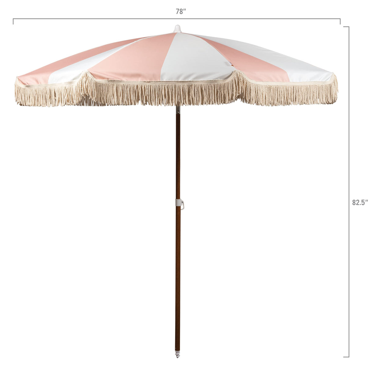 Summerland 6.5 Feet Beach Umbrella with Fringe - Outdoor Umbrella