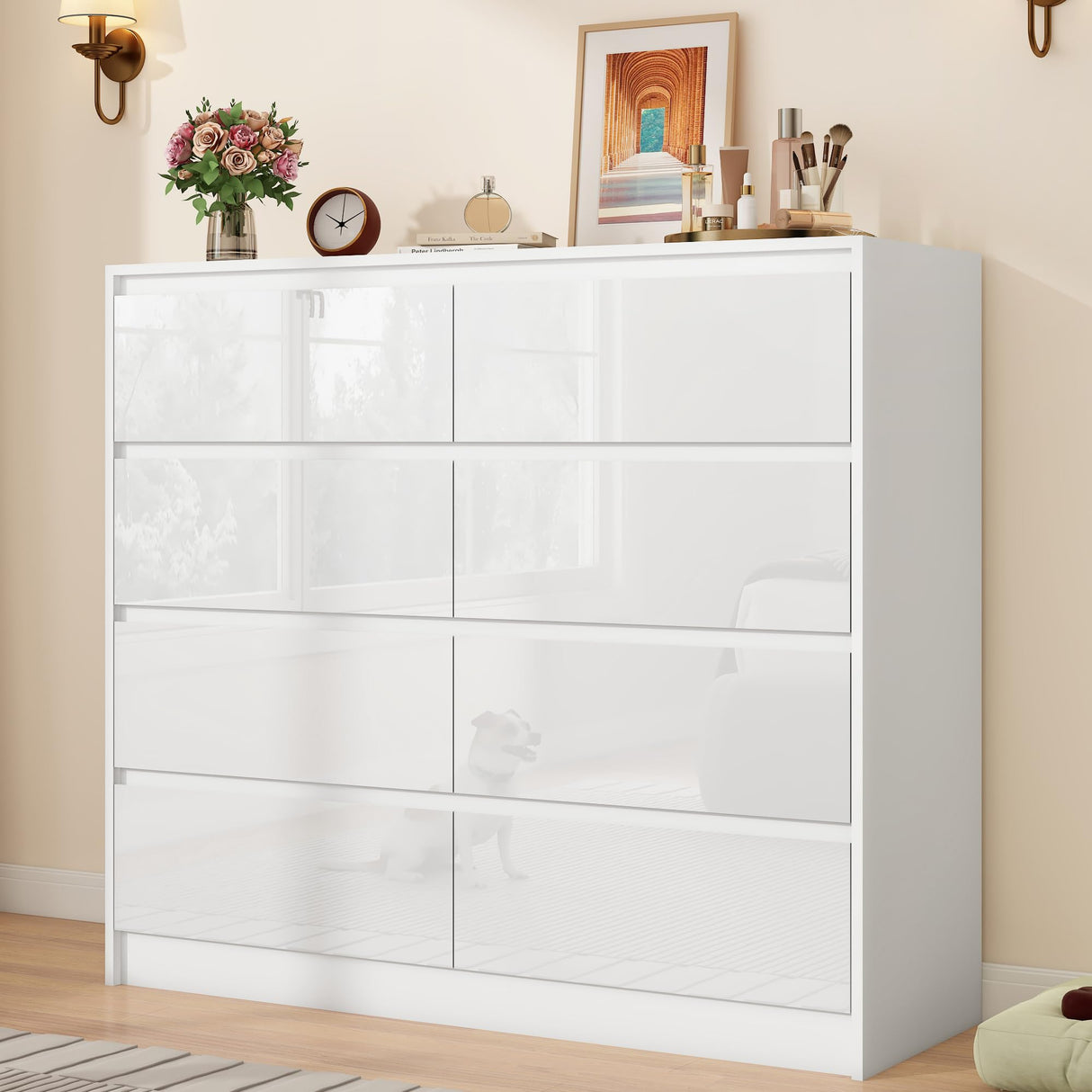 8 Drawer Dresser for Bedroom, Simply Modern Chest of Drawers