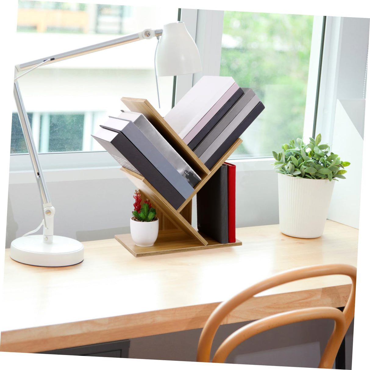 ABOOFAN 3 Desktop Bookcase Desk Bookshelf Organizer Small Bookshelf for Small Spaces Mini Bookshelf for Desk Office Desktop Bookshelf Natural Desktop Bookshelf Table Top Bookshelf