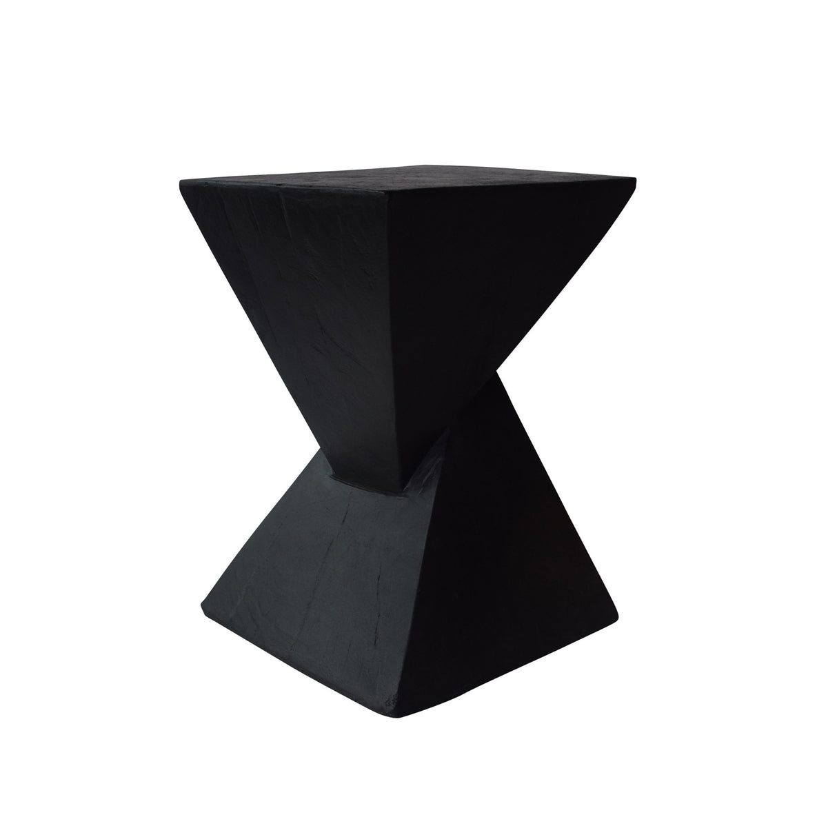 Kajsa Outdoor Lightweight Concrete Accent Table, Black