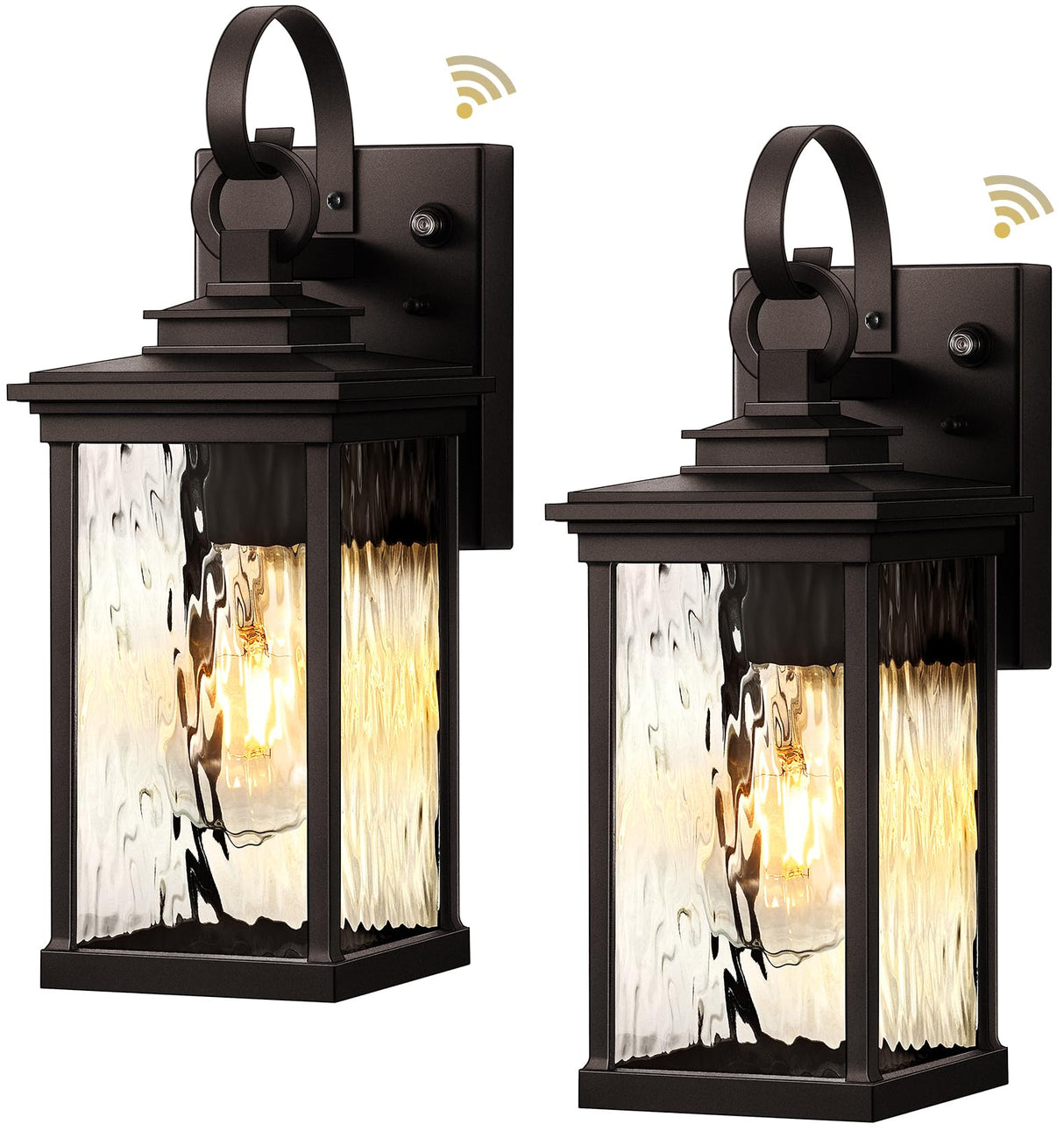 2 Pack Dusk to Dawn Outdoor Wall Sconce, Oil Rubbed Bronze Farmhouse Exterior Lighting