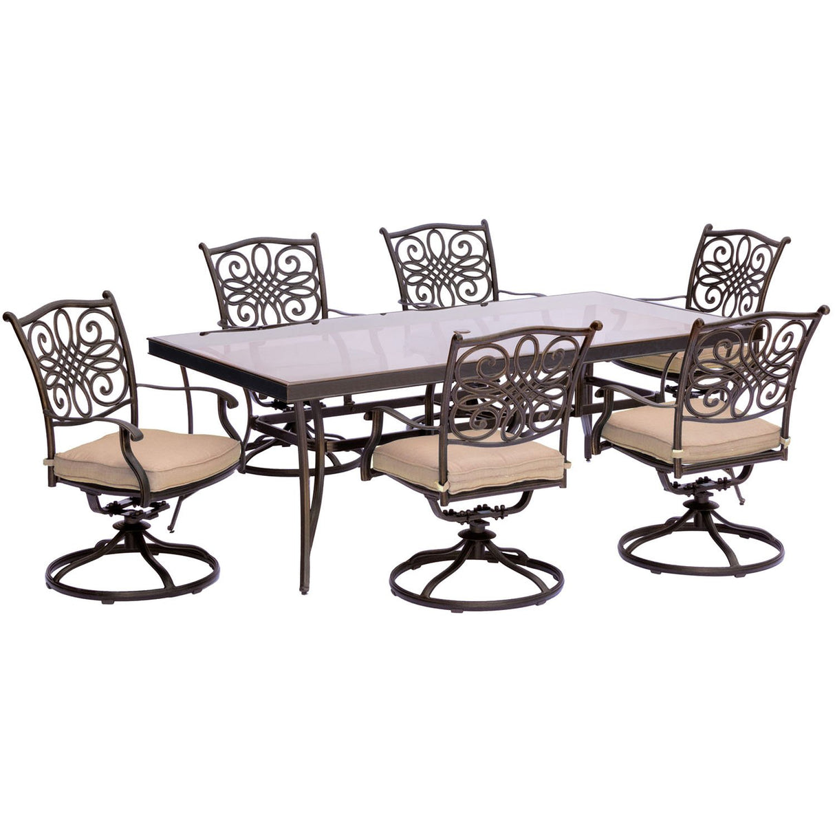 Traditions 7-Piece Outdoor Dining Set, Rust-Free Aluminum Outdoor Patio Dining Set