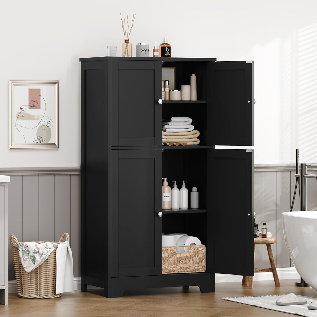 Storage Cabinet with Adjustable Shelves Bathroom Wall Cabinet